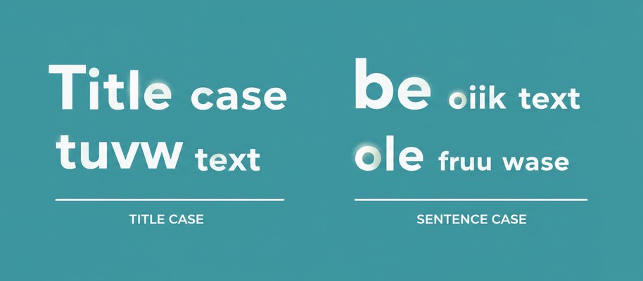 Side-by-side comparison of sentence case and title case text formatting styles